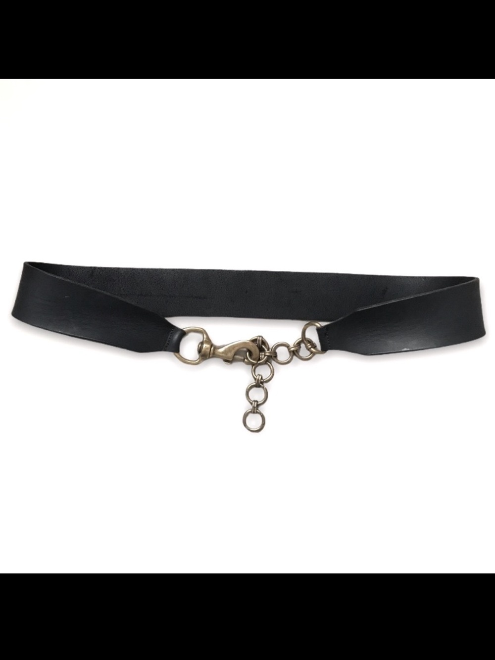 Chico’s Brass Chain Clasp Leather Belt
